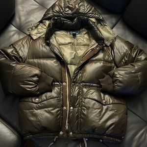 🏇🏽POLO BROWN PUFFER JACKET MENS (L) ORIGINAL BLUE LABEL DEADSTOCK!